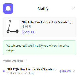 Watch Created Instantly